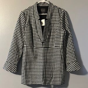 The Limited Black and White Houndstooth Blazer Size 10